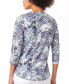 ფოტო #2 პროდუქტის Petite Paisley-Print 3/4-Sleeve Top