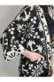 Oversize Kimono Viskon Keten Karışımlı Yarım Kollu Cepli