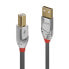 Lindy 5m USB 2.0 Type A to B Cable - Cromo Line - 5 m - USB A - USB B - USB 2.0 - 480 Mbit/s - Grey