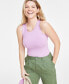 Фото #1 товара Women's Sleeveless Ribbed Bodysuit, Created for Macy's