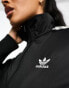 adidas Originals 3 stripe track top in black/white