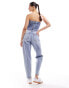 Miss Selfridge mom jean in blue acid wash