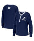 ფოტო #1 პროდუქტის Women's Blue Tampa Bay Lightning Waffle Henley Long Sleeve T-shirt