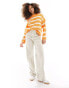 JDY knitted jumper in orange stripe