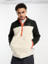 Protest Hanford 1/4 zip top in cream black orange colourblock