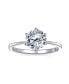 ფოტო #5 პროდუქტის Timeless 1.5CT 6 Prong AAA CZ 6 Prong Classic Round Brilliant Solitaire Engagement Ring For Women 1MM Plain Thin Band .925 Sterling Silver