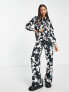 Фото #7 товара JDY exclusive wide leg trousers co-ord in cow print