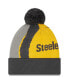 Фото #2 товара Men's Graphite Pittsburgh Steelers Logo Whiz Redux Cuffed Knit Hat