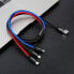 Фото #8 товара Wytrzymały przewód kabel 3w1 USB microUSB Iphone Lightning USB-C 3.5A 1.2M czarny