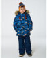 ფოტო #3 პროდუქტის Toddler Boys Two Piece Snowsuit Navy Printed Mountains Animals - Toddler|Child