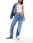 Фото #4 товара Bershka low rise straight leg jeans in mid blue