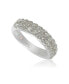 ფოტო #1 პროდუქტის Suzy Levian White Cubic Zirconia in Sterling Silver Pave Half Eternity Ring