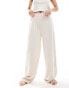 Фото #1 товара ASOS DESIGN mix & match ribbed trouser with lace trim in beige