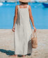 Фото #2 товара Women's Linen Sleeveless Loose Fit Maxi Beach Dress