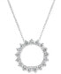 Фото #1 товара Diamond Circle Pendant Necklace (3/4 ct. t.w.) in 14k White Gold, 16" + 2" extender