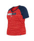 Фото #3 товара Women's Red St. Louis Cardinals Plus Size Space Dye Raglan V-Neck T-shirt