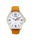 ფოტო #1 პროდუქტის Men's Watch, 48MM IP Silver Case with White Dial, Second Hand Sub Dial, Tan Strap