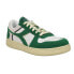 Diadora Magic Basket Low Suede Leather Lace Up Mens Green, White Sneakers Casua