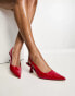 Glamorous slingback mid stiletto heels in red patent