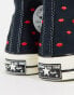 Converse Chuck 70 Hi trainers in black with lip embroidery