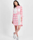 Women's Gingham Patchwork Shirtdress