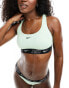 Nike Swimming Fusion Logo Tape racerback bikini top in vapor green