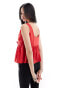 COLLUSION poplin smock top with tie detail in red Красный, 44 - фото #4