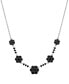 Фото #1 товара Macy's black Sapphire Cluster 17" Collar Necklace (2-3/8 ct. t.w.) in 14k White Gold