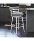 Фото #3 товара Madrid 26" Counter Height Swivel Gray Artificial leather and Brushed Stainless Steel Bar Stool