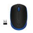 Logitech M170 Wireless Mouse - Ambidextrous - Optical - RF Wireless - 1000 DPI - Blue