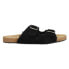 COCONUTS by Matisse Victory Buckle Shearling Footbed Womens Black Casual Sandal