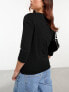 Фото #7 товара Vero Moda three quarter length sleeve jersey top in black