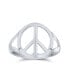 Open Symbol World Peace Sign Ring For For Women Sterling Silver Spilt Shank Band