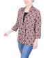 Фото #3 товара Petite Puff Print 3/4 Sleeve Two-Fer Top