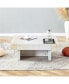 Elegant MDF Coffee Table with Marble Pattern, 31.4"x31.4"x12"