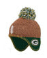 Фото #1 товара Infant Boys and Girls Brown Green Bay Packers Football Head Knit Hat with Pom