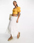 Urban Revivo puff sleeve milkmaid top in light yellow