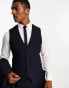 ASOS DESIGN slim suit waistcoat in navy