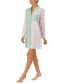 ფოტო #3 პროდუქტის Women's Cotton Colorblocked Boyfriend Sleep Shirt