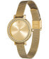 Women's Vintage-Like Bead Gold-Tone Stainless Steel Mesh Watch 30mm