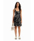 Women's Strappy skater dress black|white, Small - фото #1