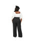 ფოტო #2 პროდუქტის Plus Size Belted High Waisted Wide Leg Ginger Pants