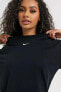 Sportswear Essential Bol Kesim Pamuklu Siyah Kadın Elbise Tişört