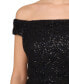 Фото #4 товара Women's Corded Off-The-Shoulder Sequin Gown
