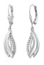 Фото #1 товара Glittering silver earrings with Nioba QREE513 zircons