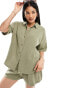 IIsla & Bird loose fit beach shirt co-ord in khaki