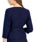 ფოტო #4 პროდუქტის Women's 3/4-Sleeve Belted Jacket & Midi Skirt