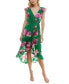 Фото #1 товара Juniors' Floral-Print Jacquard Faux Wrap Dress