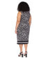 ფოტო #2 პროდუქტის Plus Size Zebra-Print Faux Wrap Midi dress