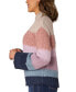 ფოტო #6 პროდუქტის Petite Colorblocked Dropped-Shoulder Sweater